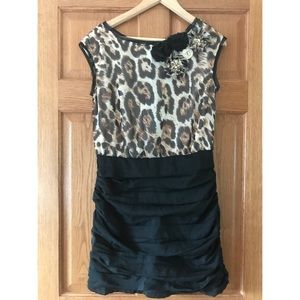 Leopard Print Ruched Dress